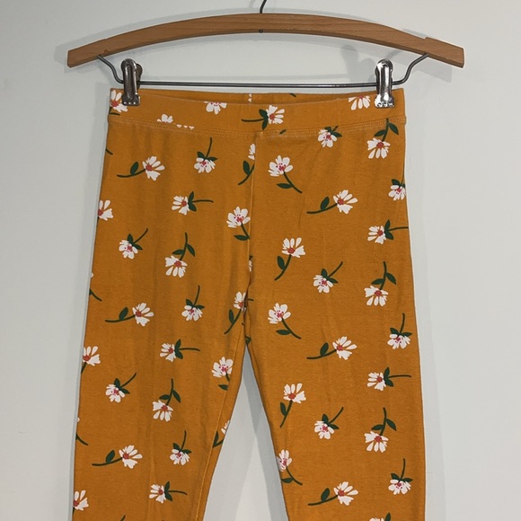 CREWCUTS Youth Girls 14 Floral Pull On Leggings Cotton Orange White EUC - Picture 2 of 8